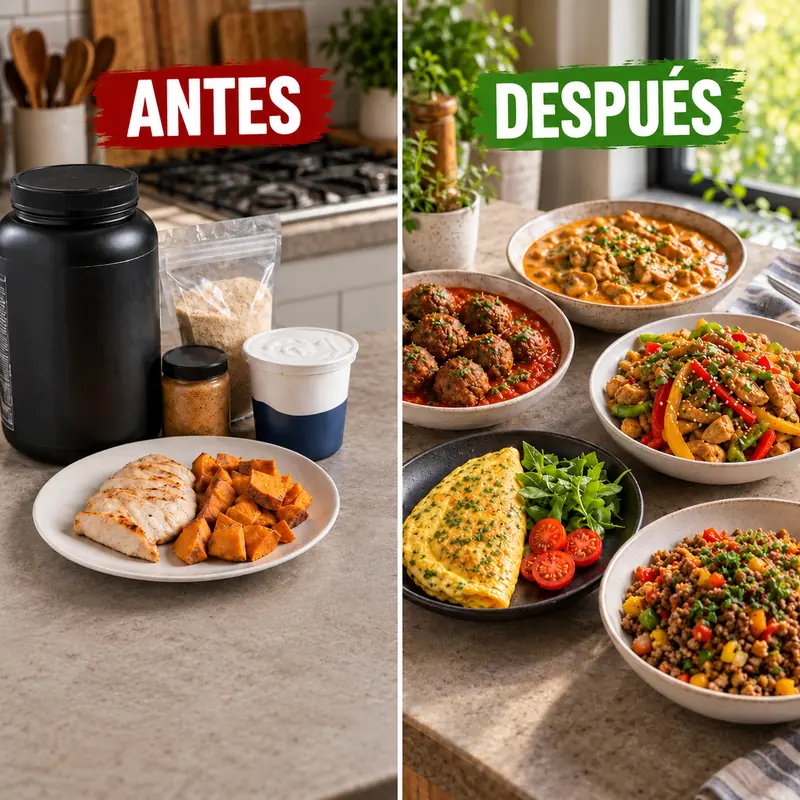 Antes: whey caro y pollo con camote. Después: platos proteicos baratos y variados