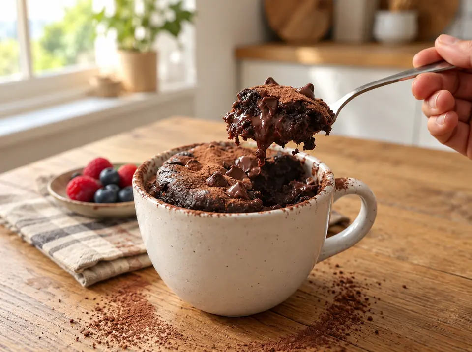 Brownie proteico en taza